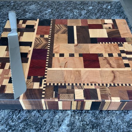 Large End Grain Hardwood Cutting Board: urbanChaos Pattern