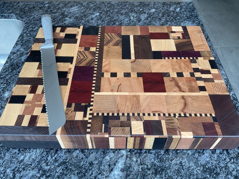 Large End Grain Hardwood Cutting Board: urbanChaos Pattern
