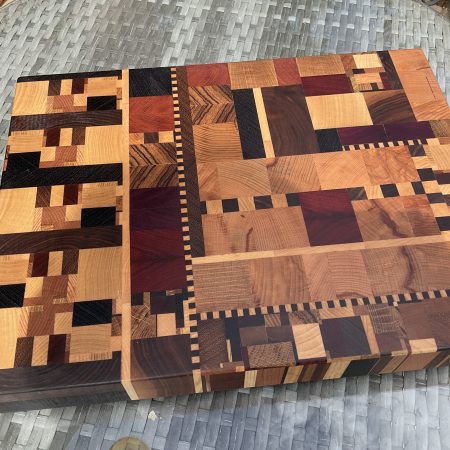Large End Grain Hardwood Cutting Board: urbanChaos Pattern