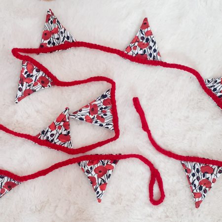 Poppy Fabric Bunting 2 Metres