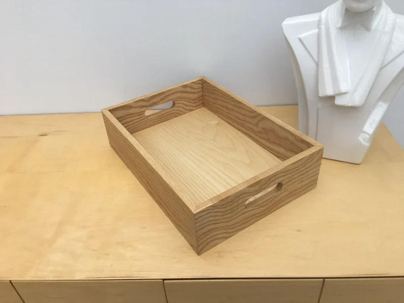 Handmade Solid hardwood Paper Tray: Office Desk Organizer