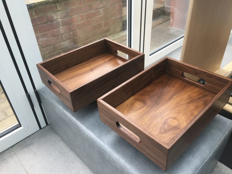 Handmade Solid hardwood Paper Tray: Office Desk Organizer