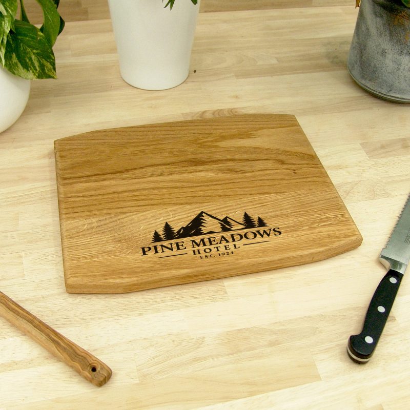 Personalised Oak 30cm Chopping Board - Engraved Logo / Text