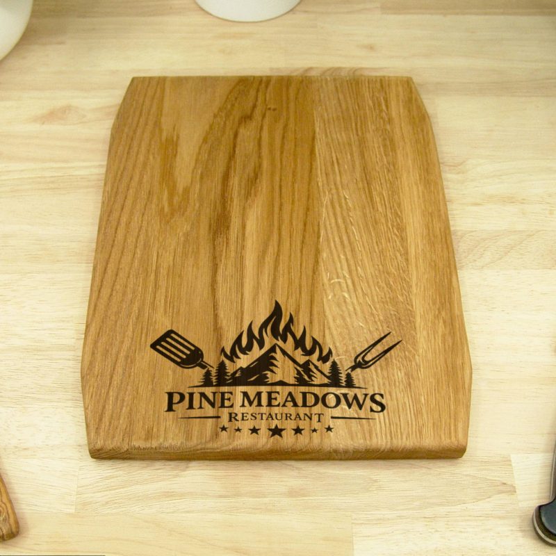 Personalised Oak 30cm Chopping Board - Engraved Logo / Text