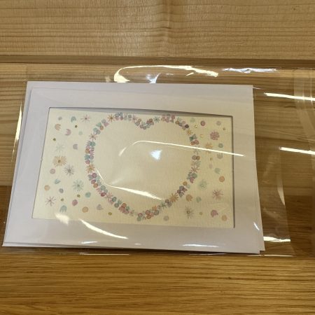 Soft Dolly-mixture- themed Hand-Painted Heart Watercolour miniature art and card