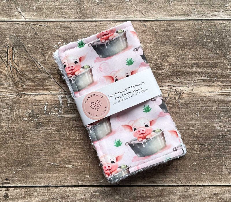 Little Pigs Face Cloths, Face Flannels, Face Wipes