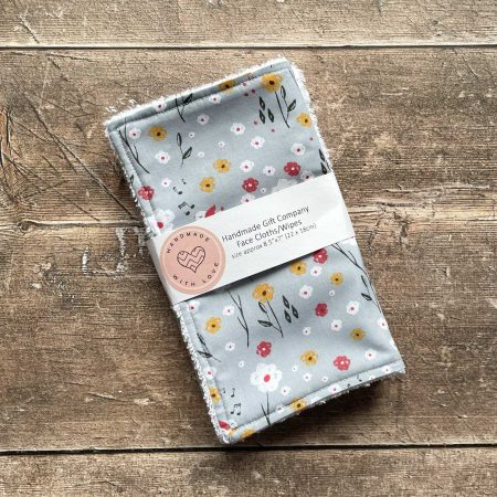 Pink Floral Face Cloths, Face Flannels, Face Wipes