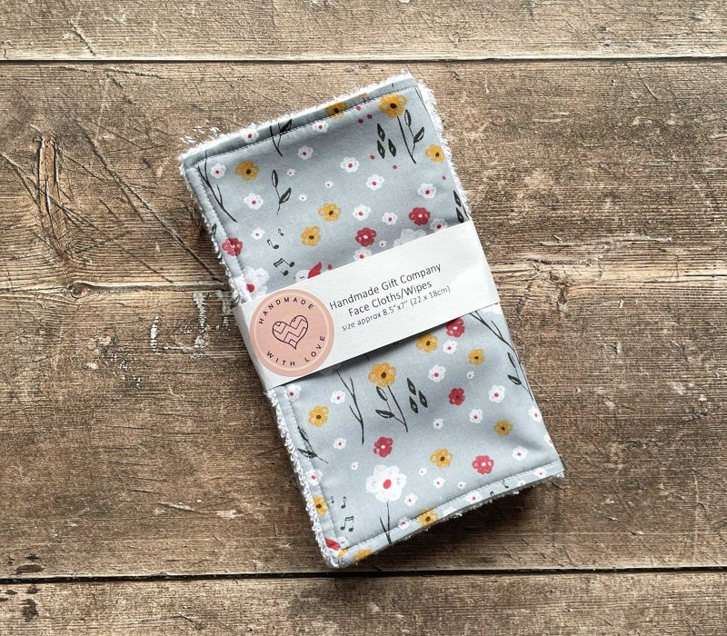Pink Floral Face Cloths, Face Flannels, Face Wipes