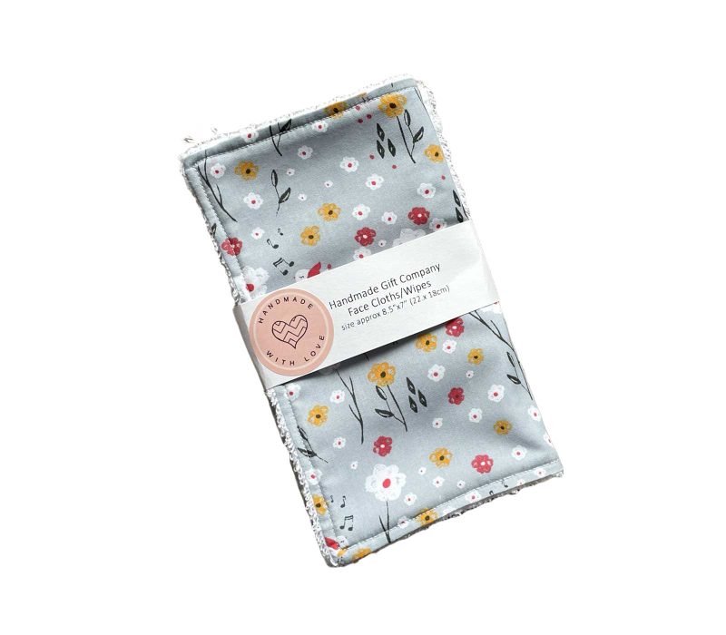 Pink Floral Face Cloths, Face Flannels, Face Wipes