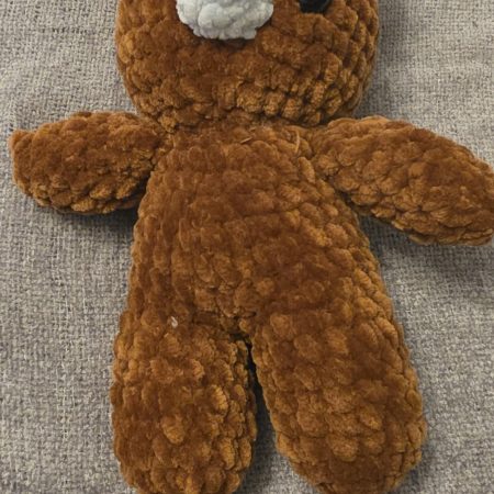 Hand-Crocheted Plush Bear with Witches Hat, Soft Autumn Decoration