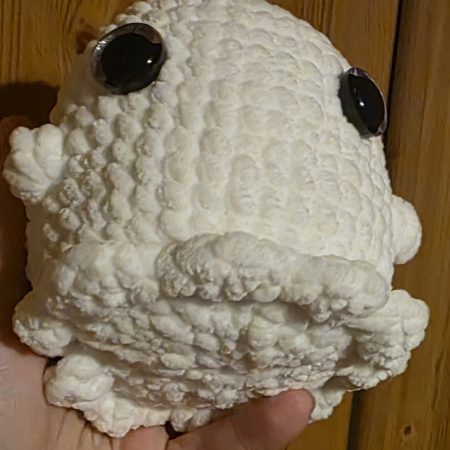 Hand-Crocheted Chonky Ghost Plushie for Halloween