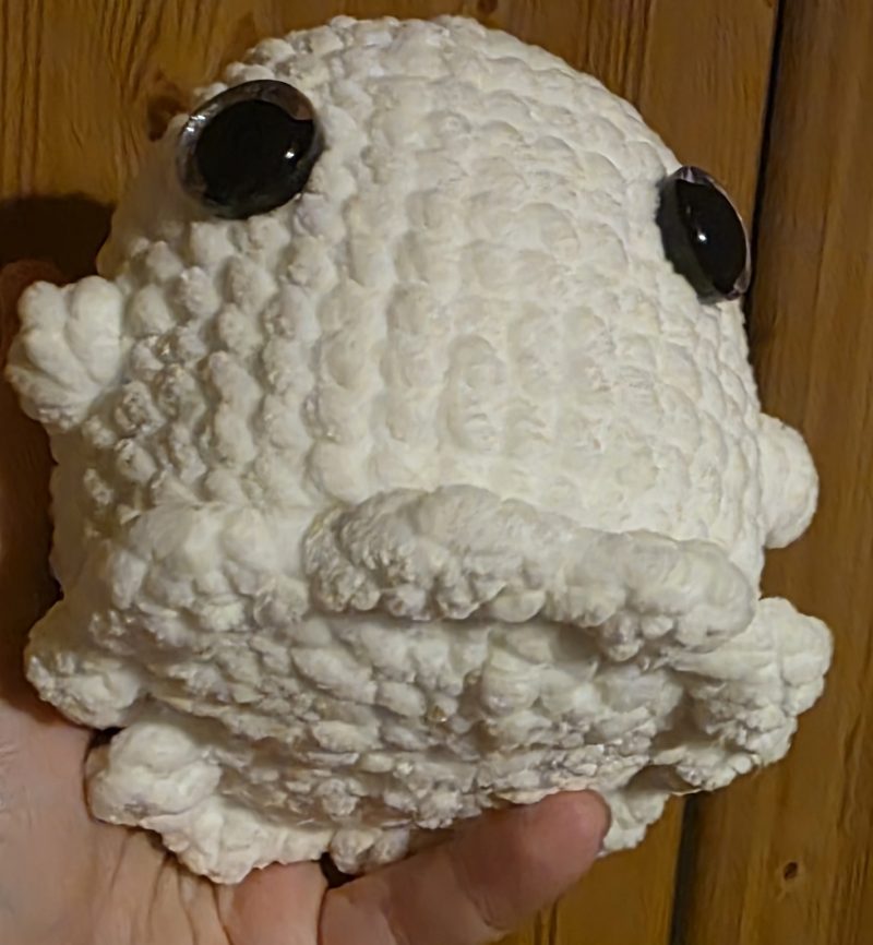 Hand-Crocheted Chonky Ghost Plushie for Halloween