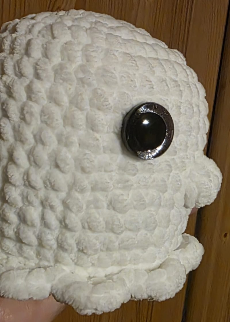 Hand-Crocheted Chonky Ghost Plushie for Halloween