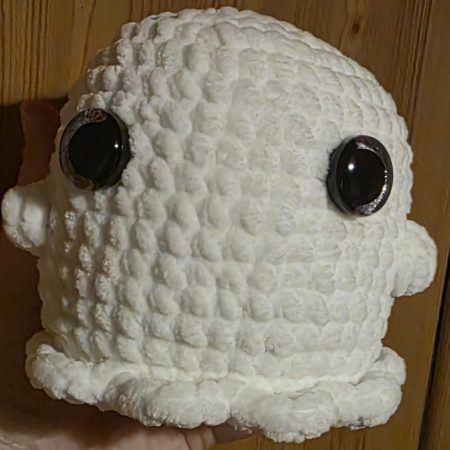 Hand-Crocheted Chonky Ghost Plushie for Halloween