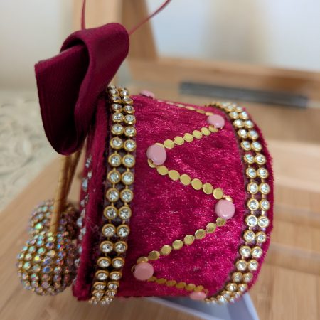 Set of 4 hand made velvet christmas ornaments