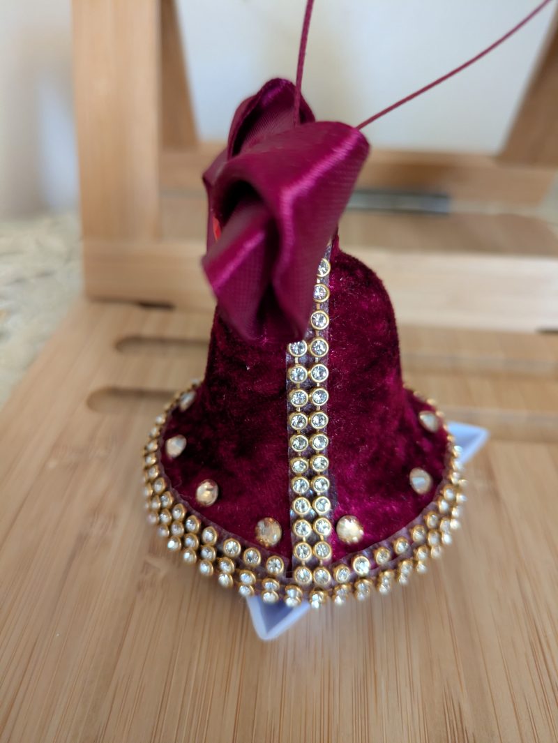 Set of 4 hand made velvet christmas ornaments