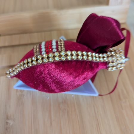 Set of 4 hand made velvet christmas ornaments