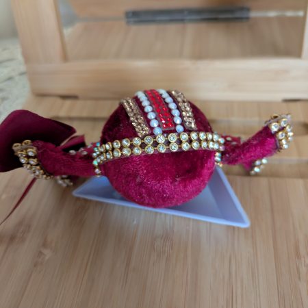 Set of 4 hand made velvet christmas ornaments
