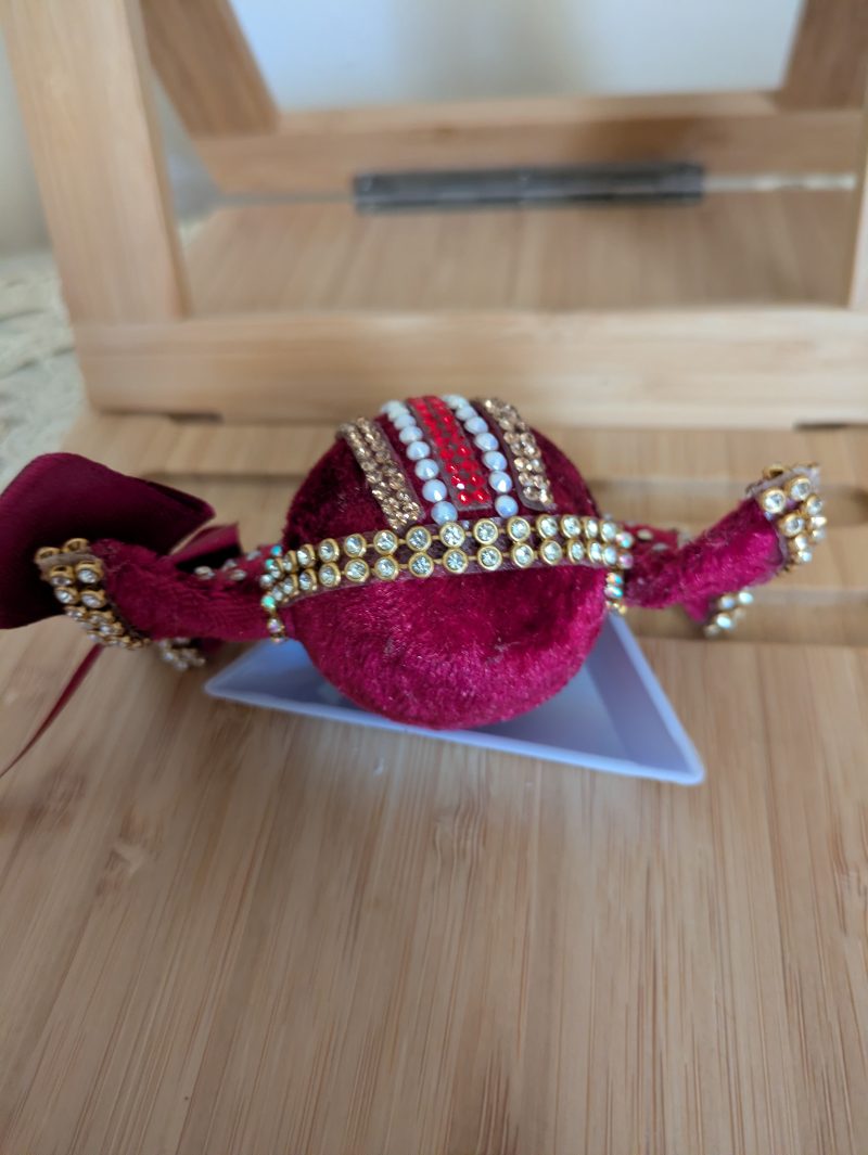 Set of 4 hand made velvet christmas ornaments