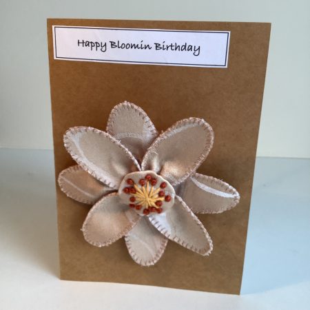 Hand made birthday card with attached fridge magnet
