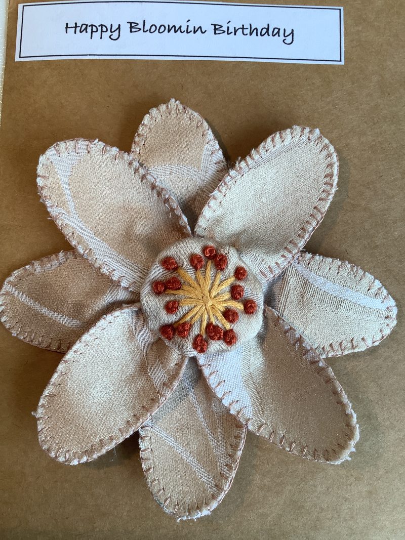 Hand made birthday card with attached fridge magnet