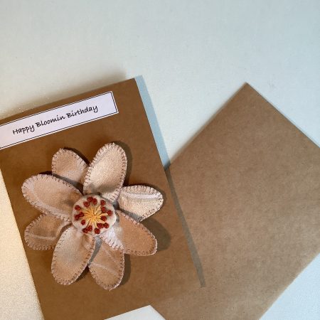 Hand made birthday card with attached fridge magnet