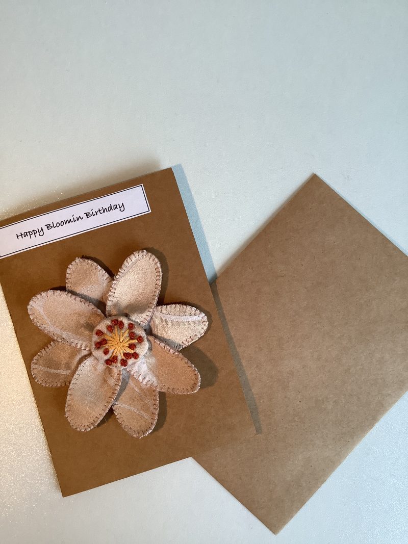 Hand made birthday card with attached fridge magnet