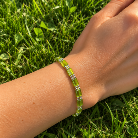 Handmade Miyuki Tila Bead Bracelet.
