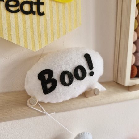 Halloween handmade decoration Boo felt speech bubble