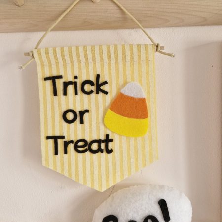 Halloween Trick or Treat felt pennant