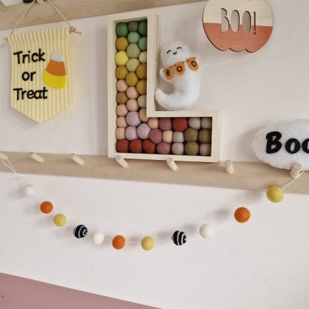 Halloween felt garland handmade spooky seasonal decoration