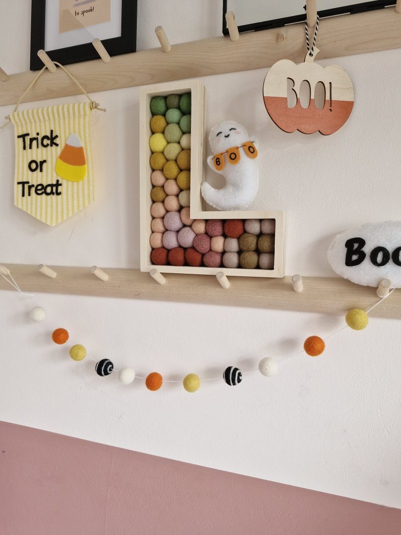 Halloween felt garland handmade spooky seasonal decoration