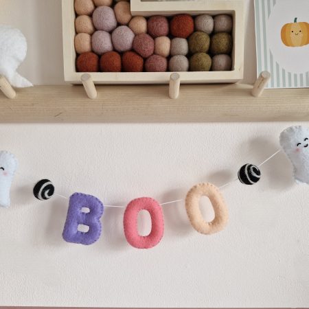Halloween Boo ghost felt garland