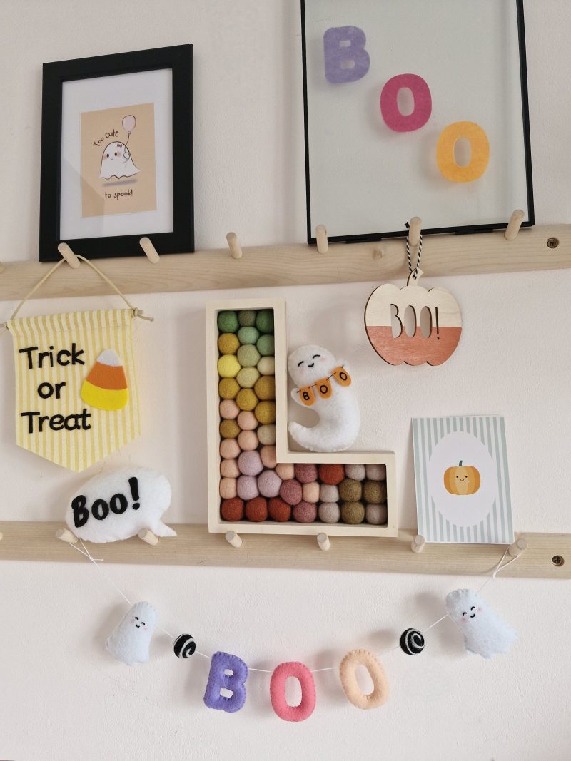 Halloween Boo ghost felt garland