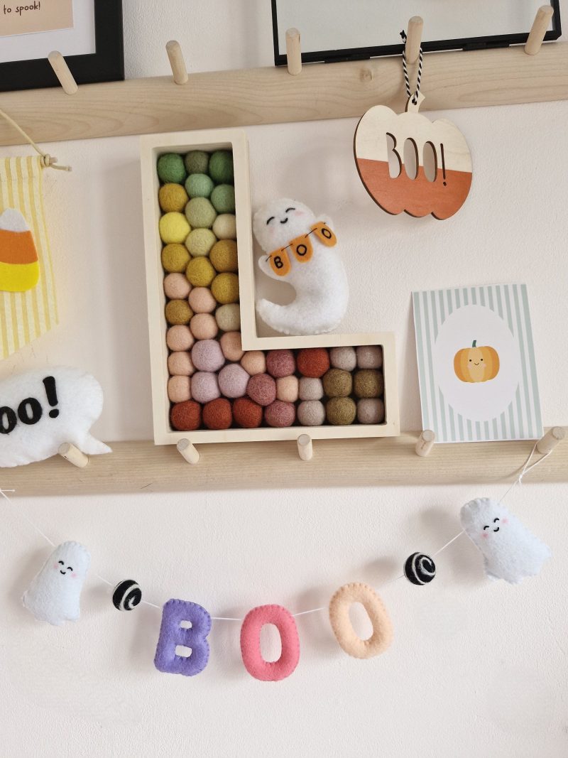 Halloween Boo ghost felt garland