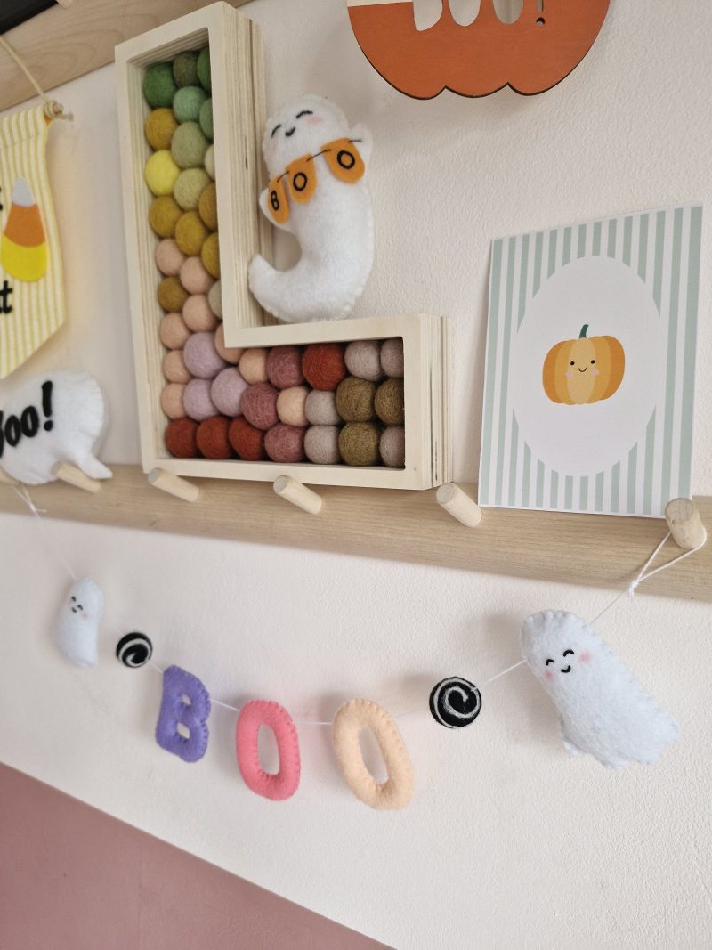 Halloween Boo ghost felt garland