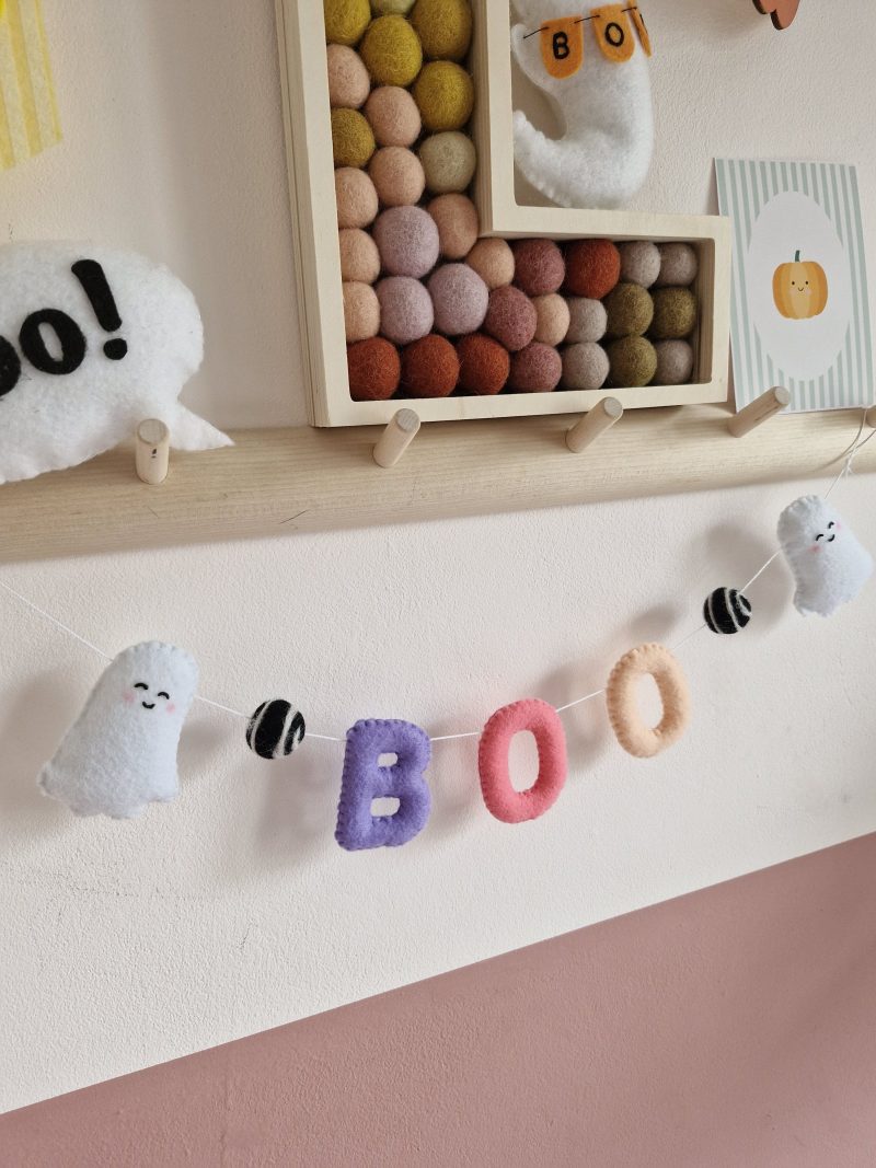 Halloween Boo ghost felt garland