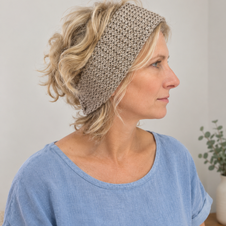 Hand-Knit Textured Winter Headband | Oatmeal Knitted Ear Warmer