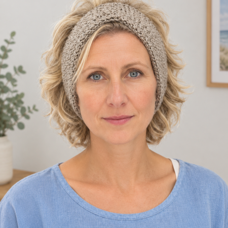 Hand-Knit Textured Winter Headband | Oatmeal Knitted Ear Warmer