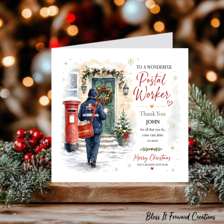 Personalised Christmas Card for Postal Worker