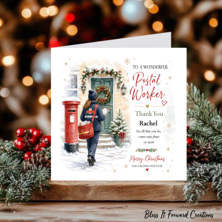 Personalised Christmas Card for Postal Worker