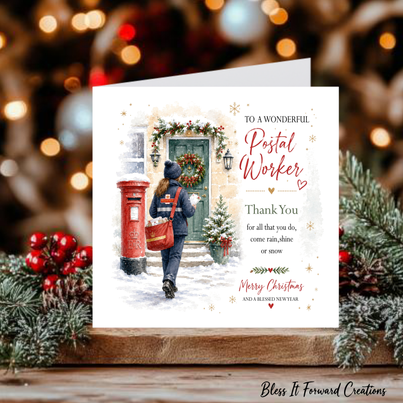 Personalised Christmas Card for Postal Worker