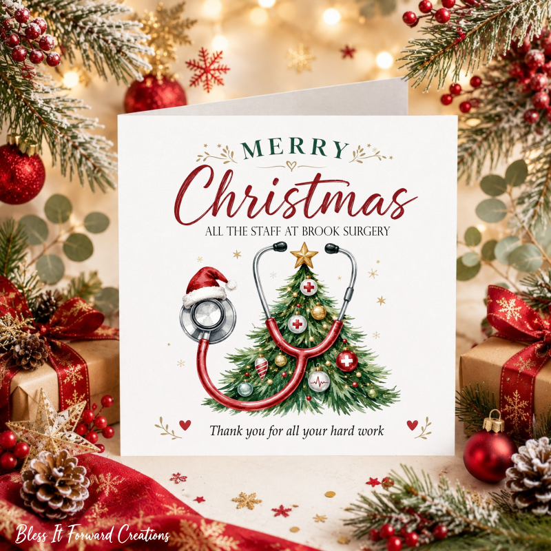 Personalised Medical Staff Christmas Card | Nurse, Doctor, Healthcare Christmas Card