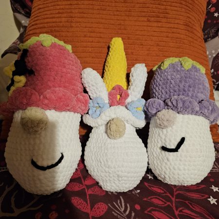 Handmade 10-Inch Crocheted Gonk Soft Toy in Chenille Yarn