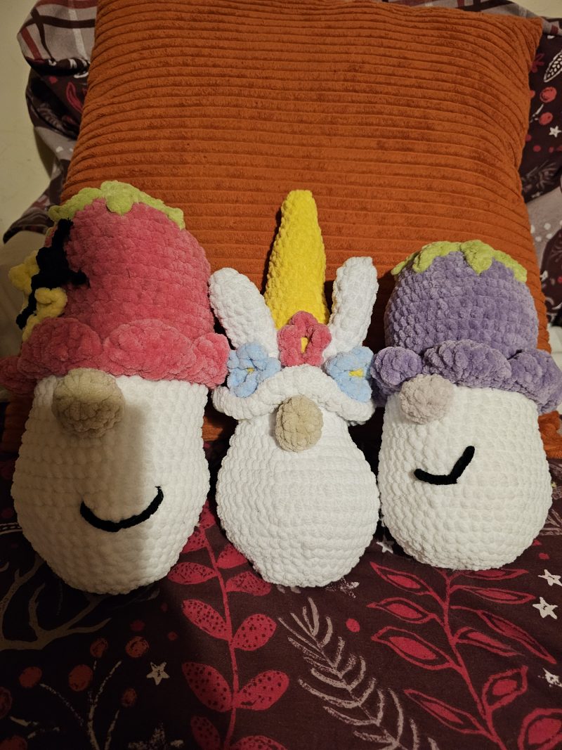 Handmade 10-Inch Crocheted Gonk Soft Toy in Chenille Yarn