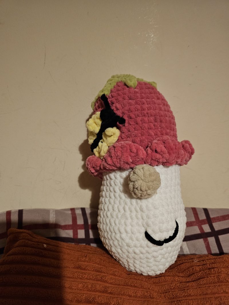 Handmade 10-Inch Crocheted Gonk Soft Toy in Chenille Yarn