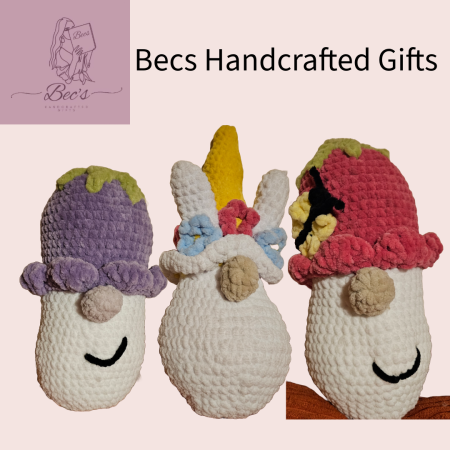 Handmade 10-Inch Crocheted Gonk Soft Toy in Chenille Yarn