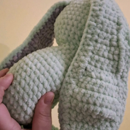 Hand-Crocheted Floppy Bunny Plush in Soft Chenille, Baby Safe UKCA Tested