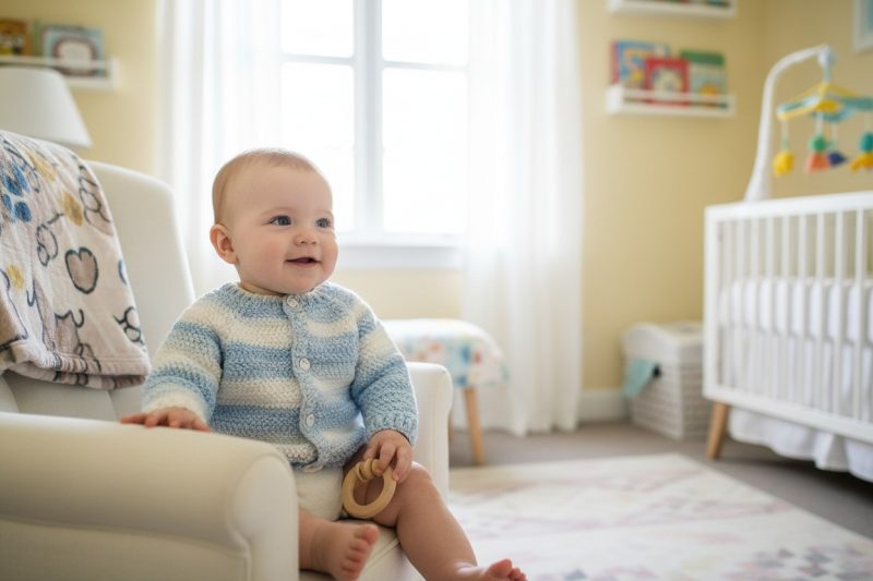 Handmade Crochet Baby Cardigan /Jacket Newborn to 12 Months | Soft Baby Gift | Herringbone stitch