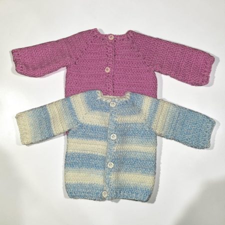 Handmade Crochet Baby Cardigan /Jacket Newborn to 12 Months | Soft Baby Gift | Herringbone stitch